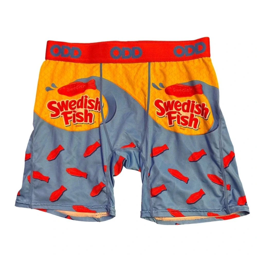 NEW ODD Men's Swedish Fish Boxer Briefs Blue Red Size M